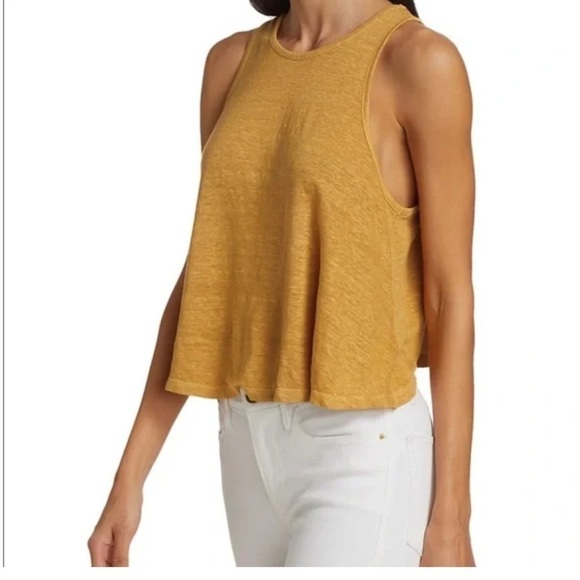 Frame Linen Swingy Tank Mustard Yellow Dijon - Picture 4 of 12